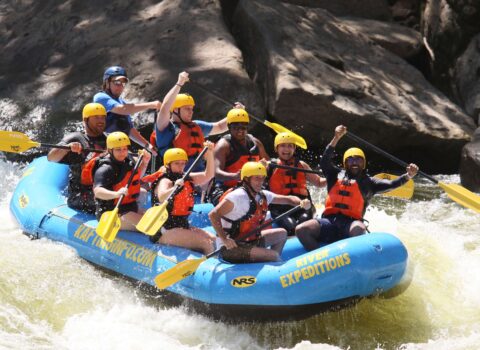 New River Express Trips - Image of rafters on rapids