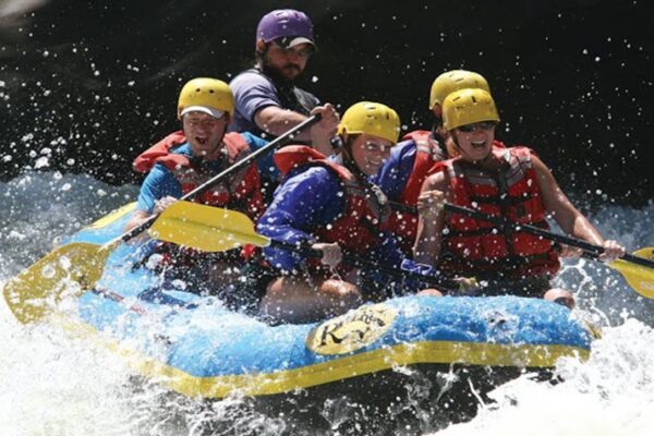 group and guide raft on the New River with River Expeditions West Virginia