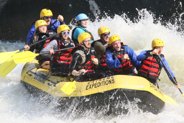 rafters paddle to navigate the rapids River Expeditions West Virginia