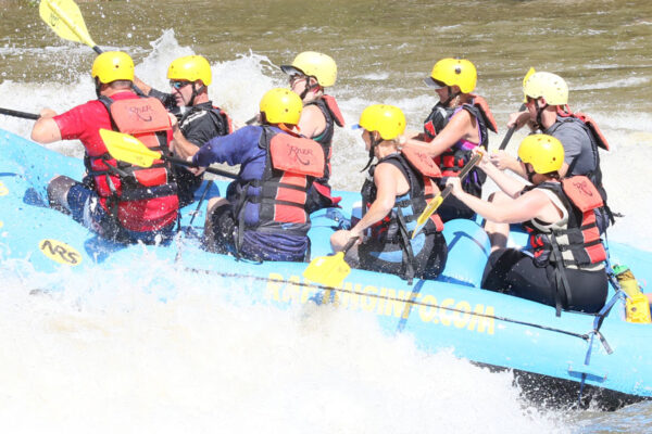 group of rafters during their two day trip on the Upper Gauley River Expeditions West Virginia