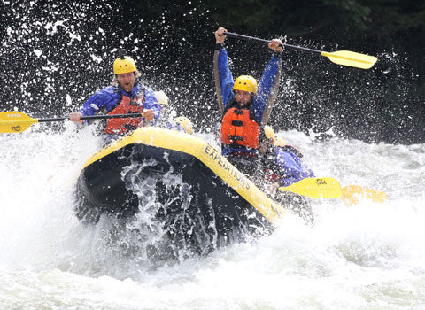 rafters after coming down a rapid River Expeditions West Virginia